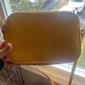 Yellow cross body satchel